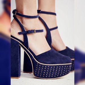 Free People Star Crossed Platform Navy 38